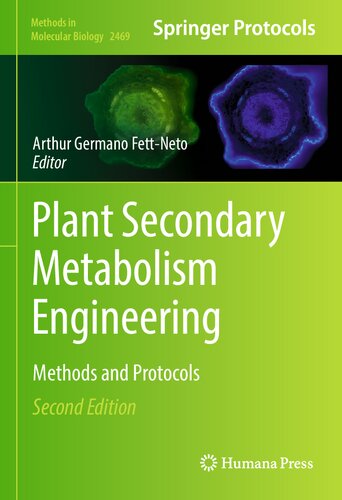 Plant secondary metabolism engineering methods and protocols 2nd Edition